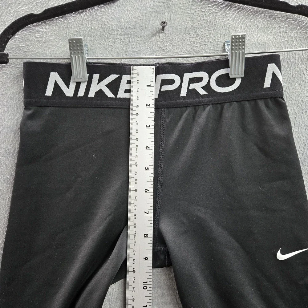 Nike Pro Women Activewear‎ Pants L Black DRI-FIT Pro Compression Tights Logo